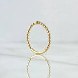 Anillo Solitario Bisel Esferas 1.6gr / T6 1/4 / Circon Fucsia Oro Amarillo 18K *
