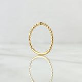 Anillo Solitario Bisel Esferas 1.7gr / T7 3/4 / Circon Azul Rey Oro Amarillo 18K *