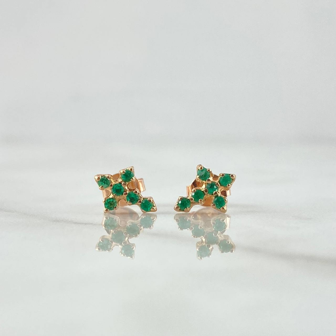Topos Cruz 1gr / 0.8cm / Esmeralda 12 Pts Oro Rosa 18K (Joya) *