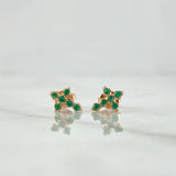 Topos Cruz 1gr / 0.8cm / Esmeralda 12 Pts Oro Rosa 18K (Joya) *