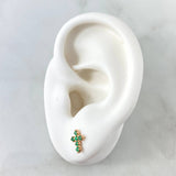 Topos Cruz 1gr / 0.8cm / Esmeralda 12 Pts Oro Rosa 18K (Joya) *