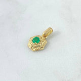 Dije Flor Remolino 1.45gr / 2cm / Esmeraldas 31 Pts Oro Amarillo 18K (Joya)