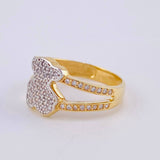Anillo Oso Ts 3.75 g / T6 1/4 Dos Oros Amarillo Blanco 18K