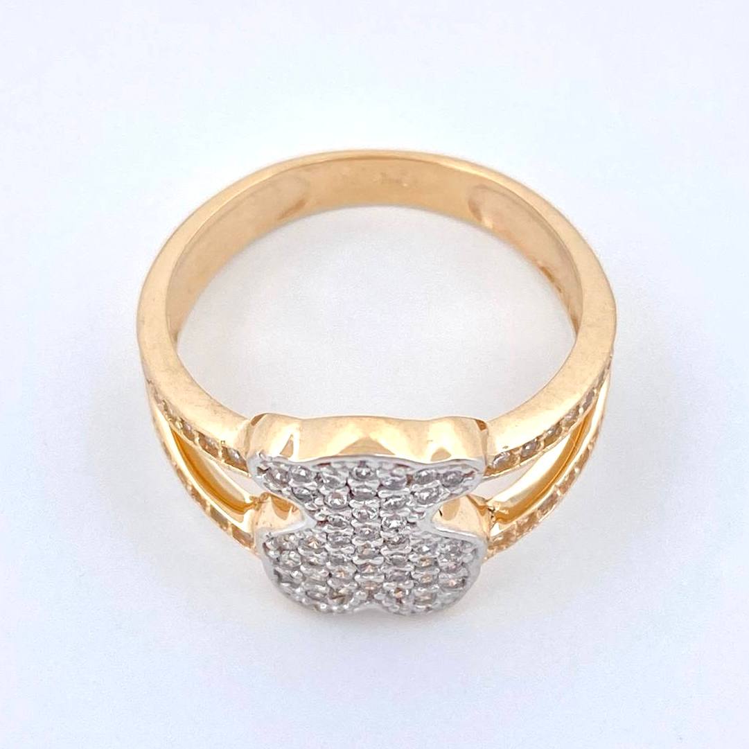 Anillo Oso Ts 3.75 g / T6 1/4 Dos Oros Amarillo Blanco 18K