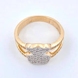 Anillo Oso Ts 3.75 g / T6 1/4 Dos Oros Amarillo Blanco 18K
