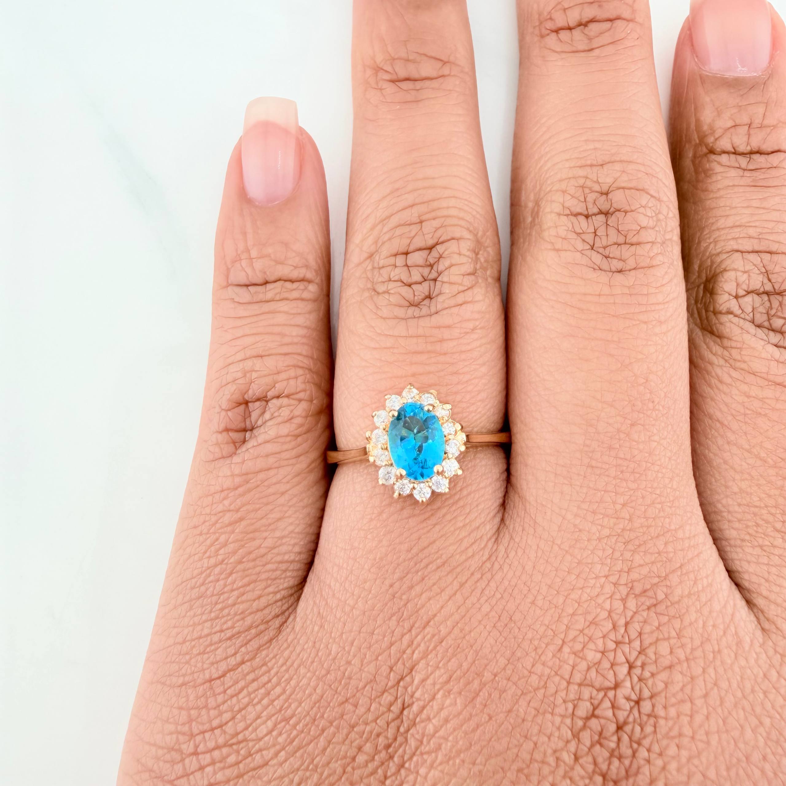 Anillo Halo 3.3 g / T7 1/4 Oro Amarillo 18K