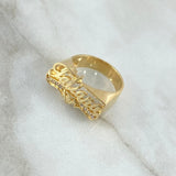 Fabricacion Bajo Pedido Anillo Nombre Diamante Personalizado 7gr / Circones Blancos Oro Amarillo 18K