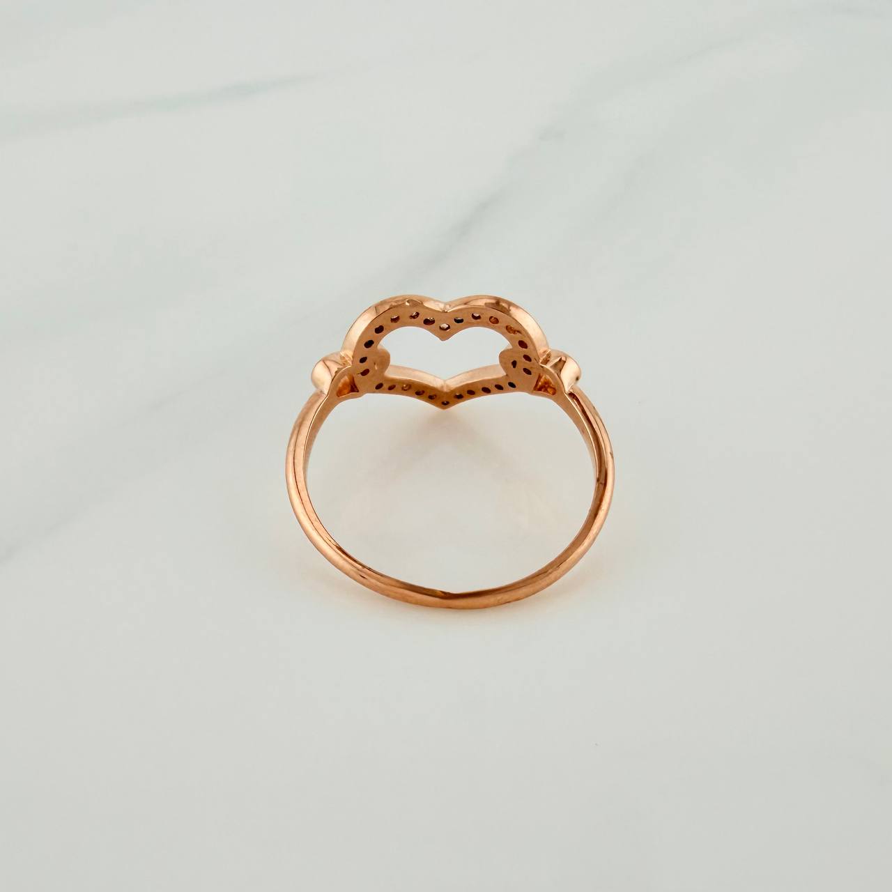 Anillo Corazones 2.05gr / T7 / Oro Rosa 18K &