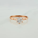 Anillo Solitario Curva 1.7gr / T5 1/4 / Oro Rosa 18K &