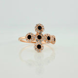 Anillo Cruz Tupida 2.2gr / T7 / Oro Rosa 18K &