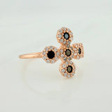 Anillo Cruz Tupida 2.2gr / T7 / Oro Rosa 18K &