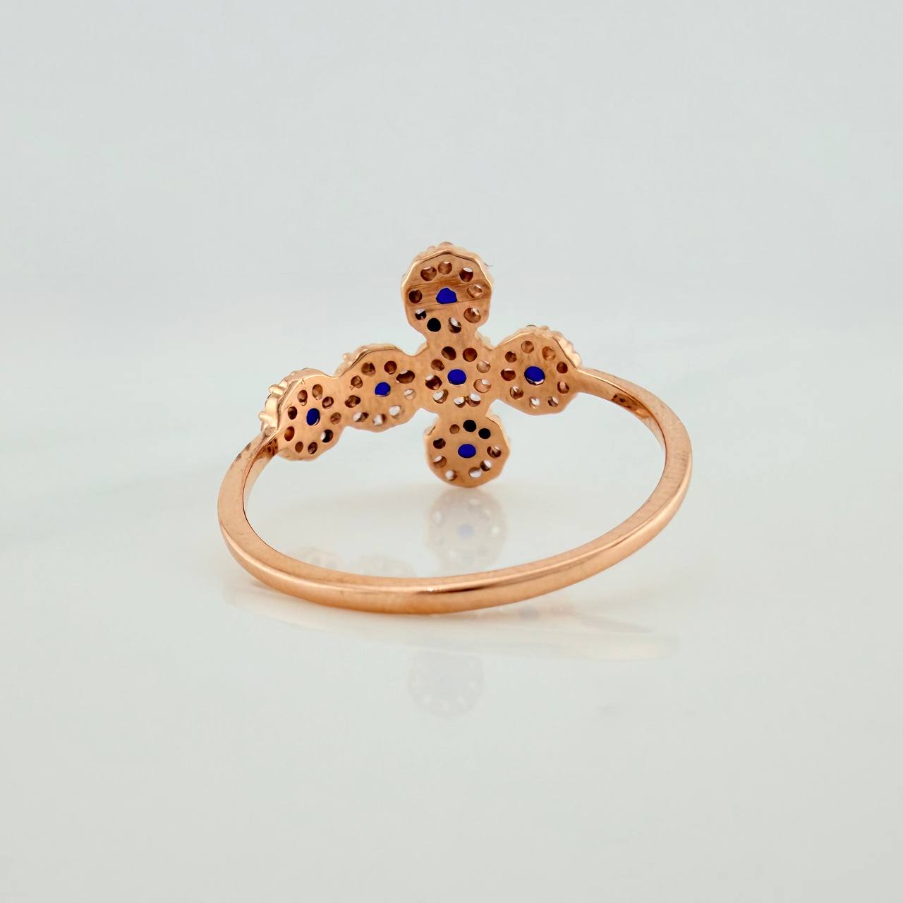 Anillo Cruz Tupida 2.25gr / T8 1/2 / Oro Rosa 18K &