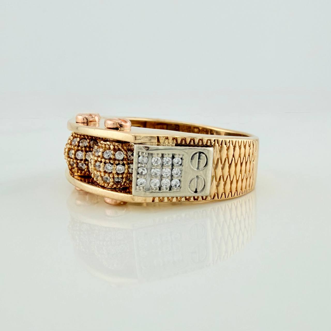 Anillo Bolas de Fuego 11.9gr / T9 1/4 / Tres Oros 18K