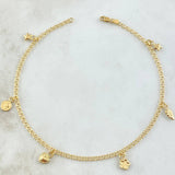 Tobillera Aro Seguido Dije 3.45gr / 25.5cm / Oro Amarillo 18K *