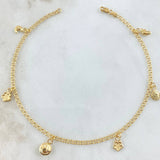 Tobillera Aro Seguido Dije 3.55gr / 24.5cm / Oro Amarillo 18K *