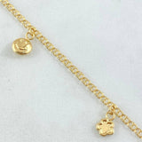 Tobillera Aro Seguido Dije 3.55gr / 24.5cm / Oro Amarillo 18K *