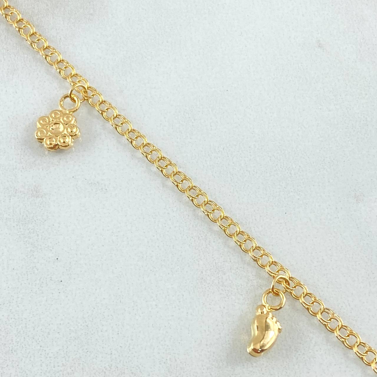 Tobillera Aro Seguido Dije 3.45gr / 26.5cm / Oro Amarillo 18K *