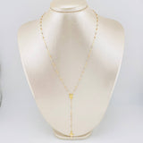 Rosario Virgen Maria Cruz Lisa 2.95gr / 37.5cm-45cm / 2mm Tres Oros +4 18K *