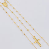 Rosario Virgen Maria Cruz Lisa 2.85gr / 35cm-45cm / 2mm Oro Amarillo +4 18K