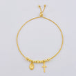 Pulso Franco Virgen Maria Cruz Lisa 3.45gr / 6cm-23cm / 3mm-4mm Oro Amarillo 18K