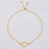 Pulso Franco Corazon Silueta 2.25gr / 4cm-24cm / 3mm Oro Amarillo +4 18K