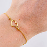 Pulso Franco Corazon Silueta 2.25gr / 4cm-24cm / 3mm Oro Amarillo +4 18K