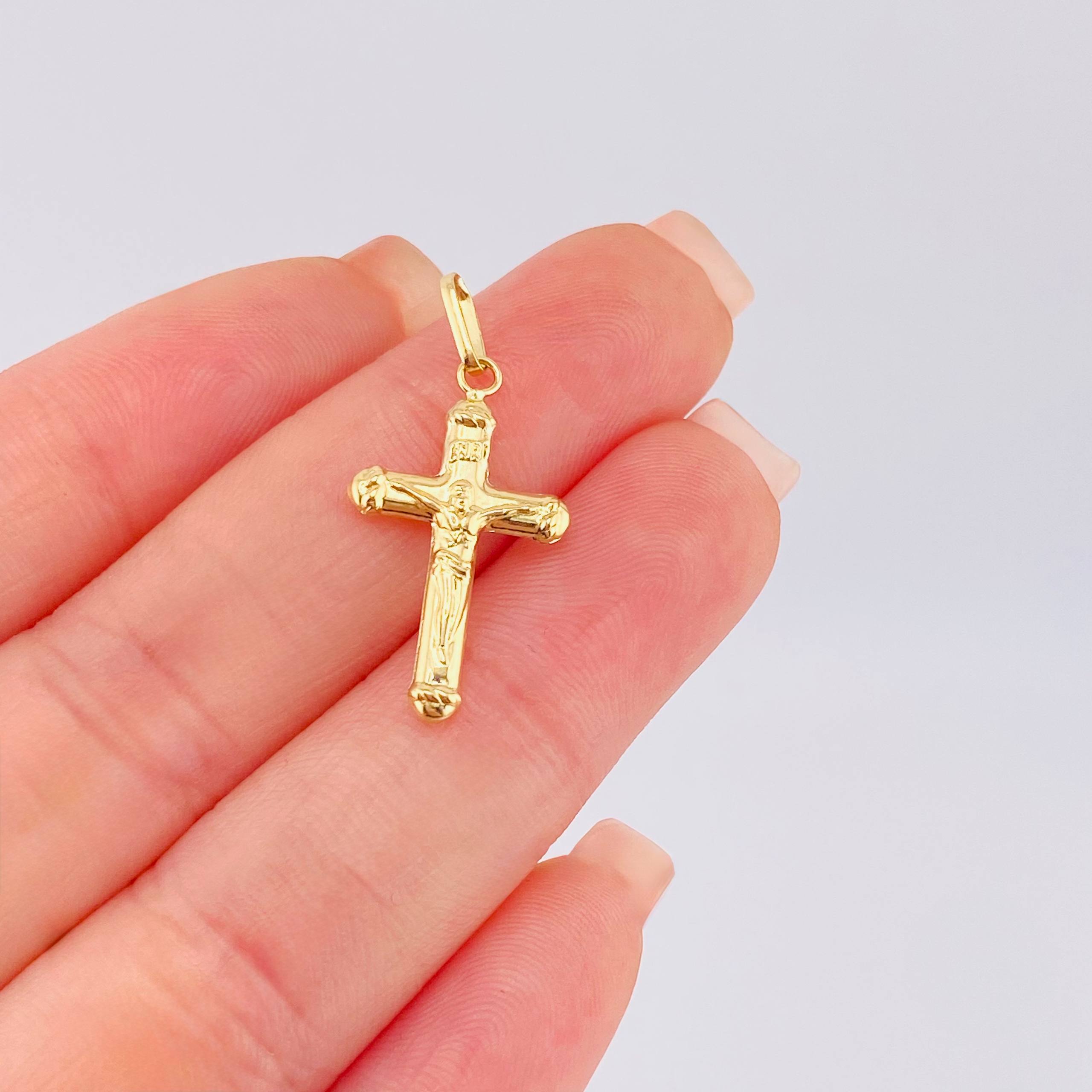 Dije Cruz Cristo 0.7gr / 2.8cm / Oro Amarillo 18K *