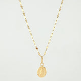 Set Cadena y Dije Flor Espejo + Virgen Guadalupe 1.4gr / 50cm / 1.3mm Oro Amarillo 18K (Oferta) *