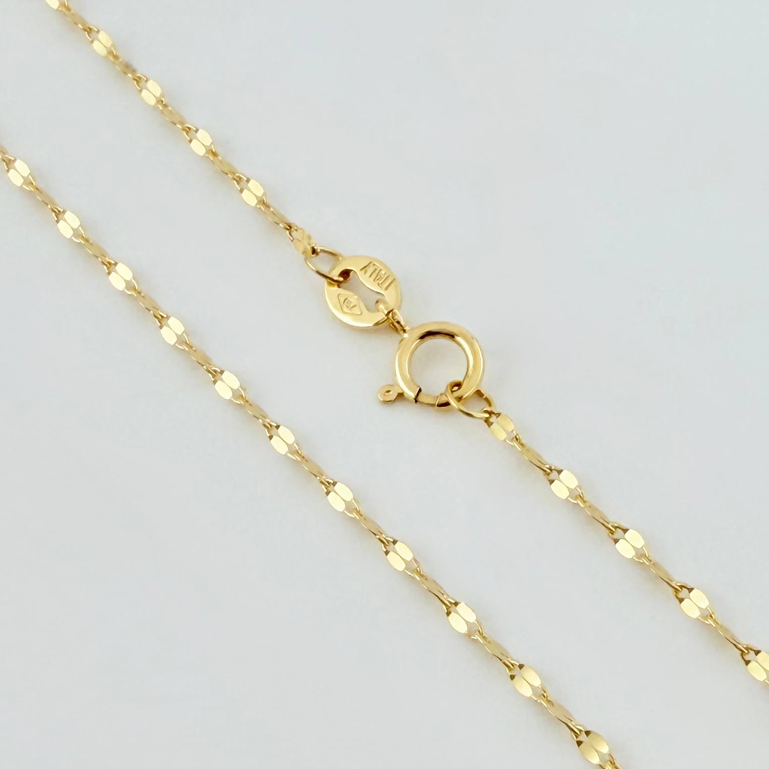 Set Cadena y Dije Flor Espejo + Cruz 1.15gr / 45cm / 1.3mm Oro Amarillo 18K (Oferta) *