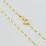 Set Cadena Flor De Espejo + Dije Dije Virgen De La Guadalpule / 1,25gr / 45.5 cm Oro Amarillo 18K