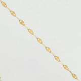 Set Cadena y Dije Flor Espejo + Cruz 1.25gr / 50cm / 1.3mm Oro Amarillo 18K (Oferta) *