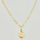 Set Cadena y Dije Flor Espejo + Divino Niño 1.35gr / 50cm / 1.3mm Oro Amarillo 18K (Oferta) *