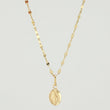 Set Cadena y Dije Flor Espejo + Virgen Milagrosa 1.35gr / 45cm / 1.3mm Oro Amarillo 18K (Oferta)