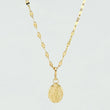 Set Cadena y Dije Flor Espejo + Virgen Milagrosa 1.35gr / 50cm / 1.3mm Oro Amarillo 18K (Oferta) *