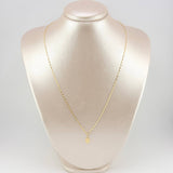 Set Cadena y Dije Flor Espejo + Virgen Milagrosa 1.35gr / 50cm / 1.3mm Oro Amarillo 18K (Oferta) *