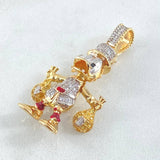 Dije Pato Bolsas Dinero 6gr / 3.5cm / Dos Oros Amarillo Blanco 18K *
