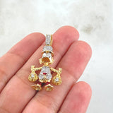 Dije Pato Bolsas Dinero 6gr / 3.5cm / Dos Oros Amarillo Blanco 18K *