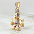 Dije Pato Bolsas Dinero 6gr / 3.5cm / Dos Oros Amarillo Blanco 18K ©