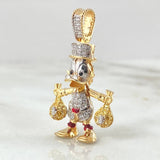 Dije Pato Bolsas Dinero 6gr / 3.5cm / Dos Oros Amarillo Blanco 18K *