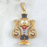 Dije Pato Bolsas Dinero 15.3gr / 5cm / Dos Oros Amarillo Blanco 18K *