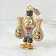 Dije Pato Bolsas Dinero 15.3gr / 5cm / Dos Oros Amarillo Blanco 18K *