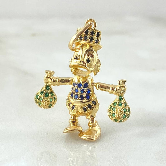 Dije Pato Bolsas Dinero 4.35gr / 3.5cm / Oro Amarillo 18K *