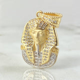 Dije Rostro Faraón 7.3gr / 3.2cm / Dos Oros Amarillo Blanco 18K *