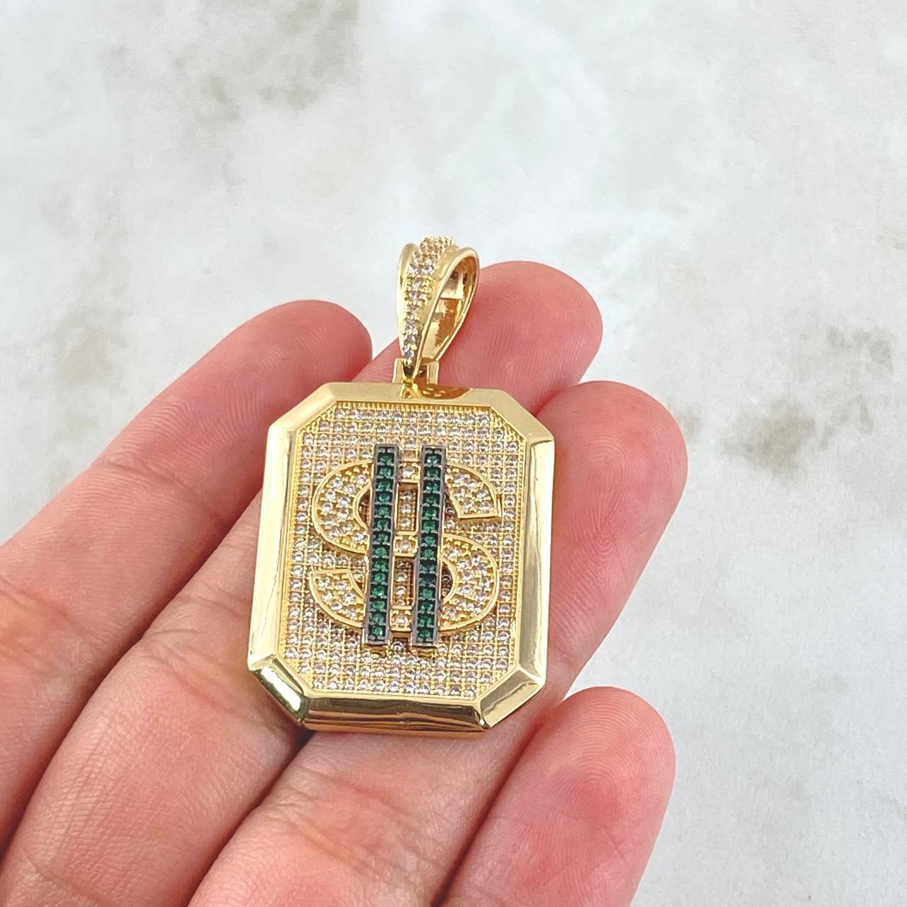Dije Placa Signo Peso 11.15gr / 4.5cm / Oro Amarillo 18K *