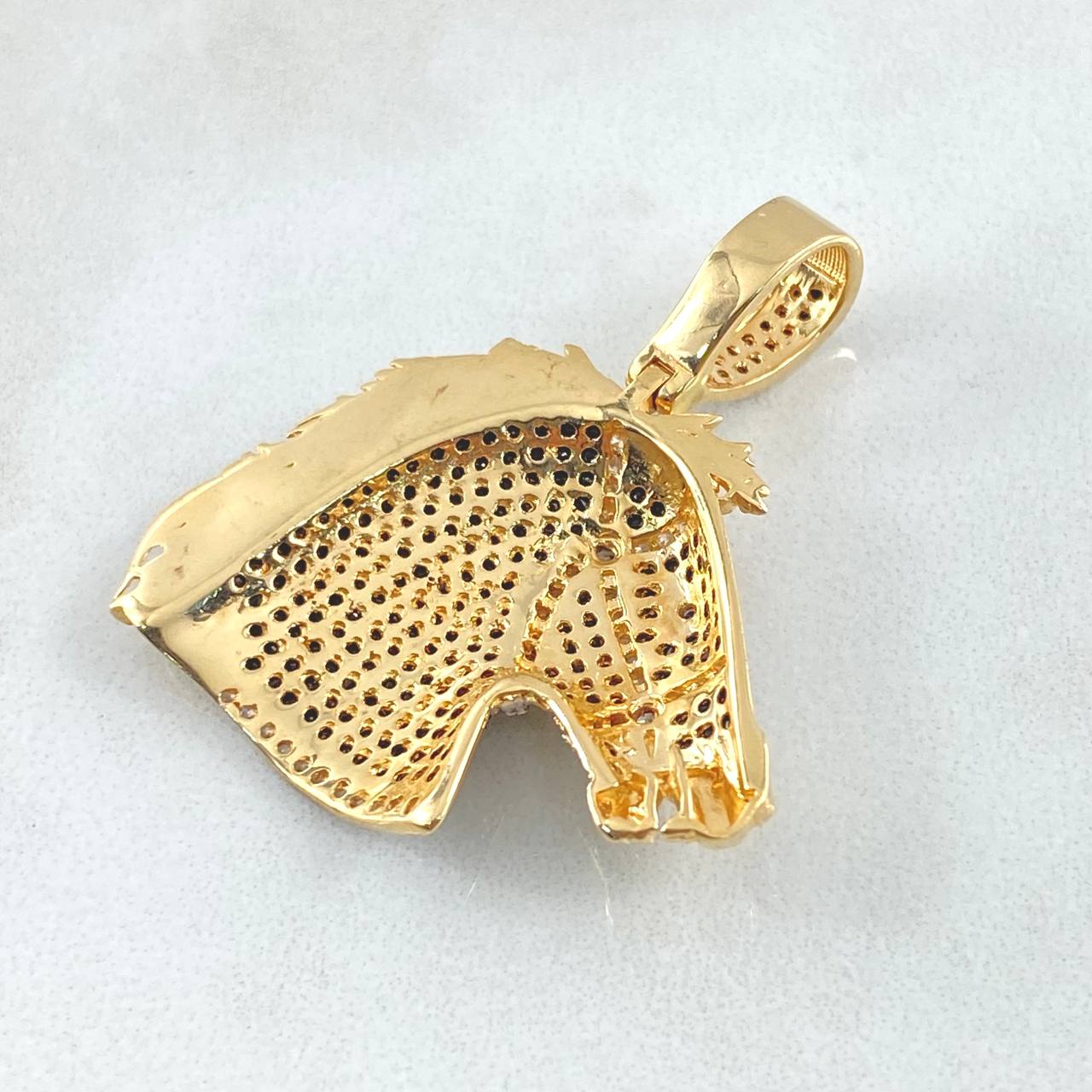 Dije Caballo 7.4gr / 3.7cm / Dos Oros Amarillo Blanco 18K *