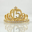 Anillo Corona Corazon Quinces 3.05gr / T7 1/2 / Oro Amarillo 18K