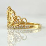 Anillo Corona Corazon Quinces 3.05gr / T7 1/2 / Oro Amarillo 18K