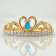 Anillo Corona Corazon Oleado 2.55gr / T6 3/4 / Dos Oros Amarillo Blanco 18K