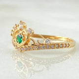 Anillo Corona Corazon  1.6gr / T5 1/2 / Oro Amarillo 18K