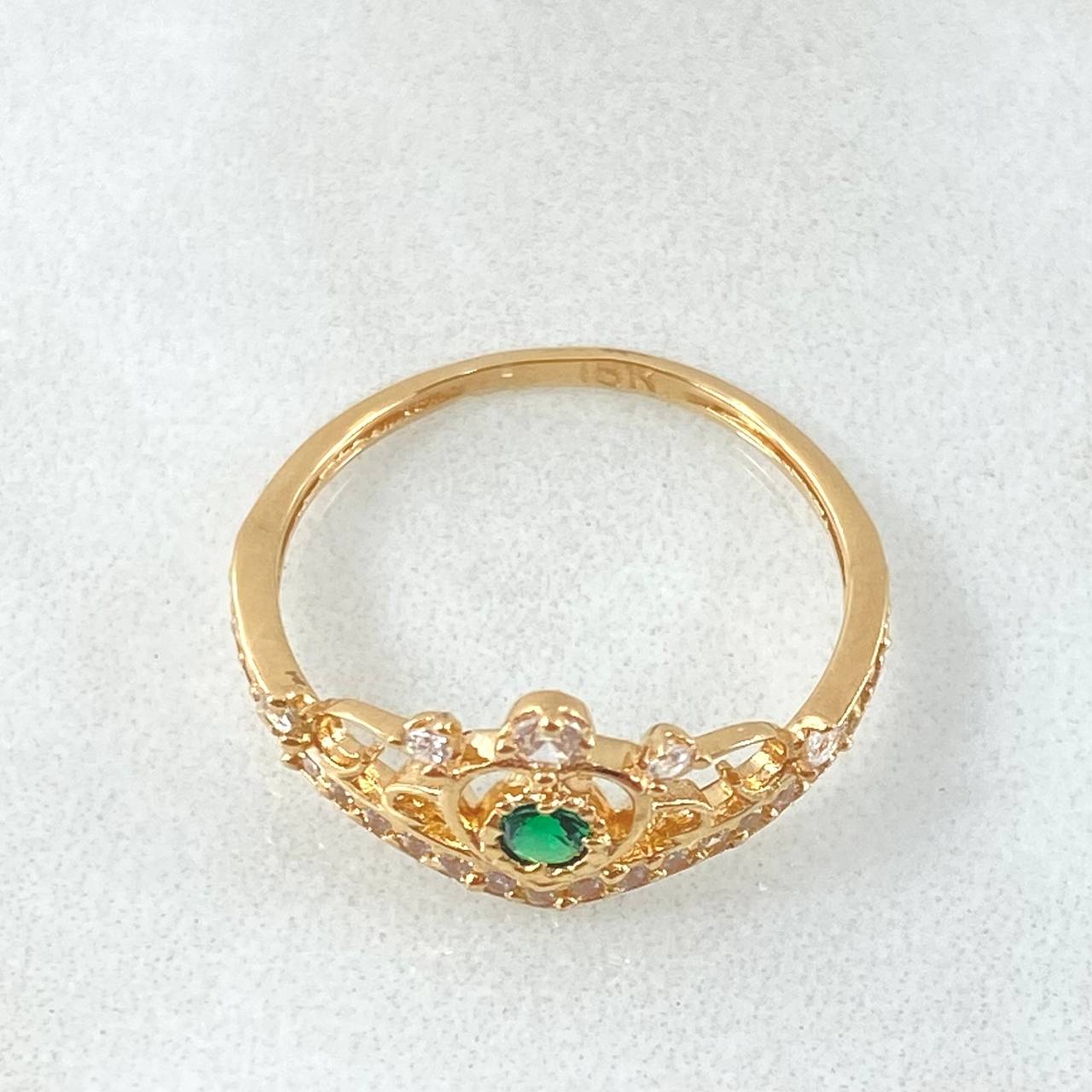 Anillo Corona Corazon  1.6gr / T5 1/2 / Oro Amarillo 18K